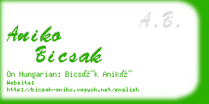 aniko bicsak business card